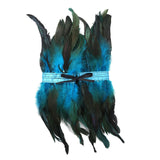 Maxbell Gothic Victorian Feather Collar Shoulder Cape Neck Warp for Halloween Blue