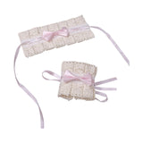 Maxbell Anime Maid Cosplay Accessories Lolita Hand Sleeve Wrist Cuffs for Wedding Light Pink