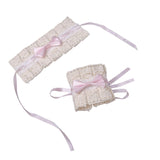 Maxbell Anime Maid Cosplay Accessories Lolita Hand Sleeve Wrist Cuffs for Wedding Light Pink