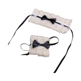 Maxbell Anime Maid Cosplay Accessories Lolita Hand Sleeve Wrist Cuffs for Wedding Black