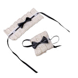 Maxbell Anime Maid Cosplay Accessories Lolita Hand Sleeve Wrist Cuffs for Wedding Black