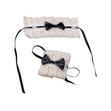 Maxbell Anime Maid Cosplay Accessories Lolita Hand Sleeve Wrist Cuffs for Wedding Black