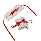 Maxbell Anime Maid Cosplay Accessories Lolita Hand Sleeve Wrist Cuffs for Wedding Red