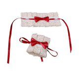 Maxbell Anime Maid Cosplay Accessories Lolita Hand Sleeve Wrist Cuffs for Wedding Red