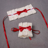 Maxbell Anime Maid Cosplay Accessories Lolita Hand Sleeve Wrist Cuffs for Wedding Red