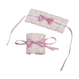Maxbell Anime Maid Cosplay Accessories Lolita Hand Sleeve Wrist Cuffs for Wedding Pink