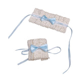 Maxbell Anime Maid Cosplay Accessories Lolita Hand Sleeve Wrist Cuffs for Wedding Blue