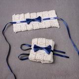 Maxbell Anime Maid Cosplay Accessories Lolita Hand Sleeve Wrist Cuffs for Wedding Dark Blue