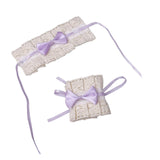 Maxbell Anime Maid Cosplay Accessories Lolita Hand Sleeve Wrist Cuffs for Wedding Purple