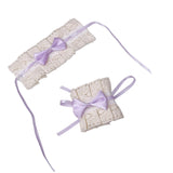Maxbell Anime Maid Cosplay Accessories Lolita Hand Sleeve Wrist Cuffs for Wedding Purple