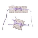 Maxbell Anime Maid Cosplay Accessories Lolita Hand Sleeve Wrist Cuffs for Wedding Purple