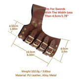 Maxbell Belt Waist Sheath Rapier Knight Scabbard for Cosplay Performance Women Brown