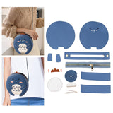 Maxbell DIY Leather Shoulder Bag Making Tote Wallet Material Craft Sewing Handmade Blue