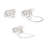 Maxbell Clear Double Grommet Belt Men Women Fashion Wide Waist Strap for Jeans Party No Chain