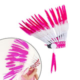 Maxbell American Chief Indian Hat Feather Headdress Photo Props for Stage Cosplay Pink