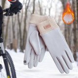 Maxbell Windproof Women Winter Touch Screens Gloves Cold Weather Running Gray