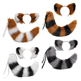Maxbell Long Fox Ears Tail Cosplay Costume Furry Children Fancy Part Dress up White Black