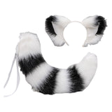 Maxbell Long Fox Ears Tail Cosplay Costume Furry Children Fancy Part Dress up White Black
