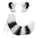 Maxbell Long Fox Ears Tail Cosplay Costume Furry Children Fancy Part Dress up White Black
