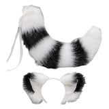 Maxbell Long Fox Ears Tail Cosplay Costume Furry Children Fancy Part Dress up White Black