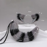 Maxbell Long Fox Ears Tail Cosplay Costume Furry Children Fancy Part Dress up Grey Black