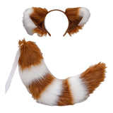 Maxbell Long Fox Ears Tail Cosplay Costume Furry Children Fancy Part Dress up white and brown