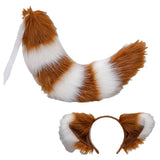 Maxbell Long Fox Ears Tail Cosplay Costume Furry Children Fancy Part Dress up white and brown