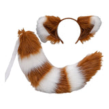 Maxbell Long Fox Ears Tail Cosplay Costume Furry Children Fancy Part Dress up white and brown