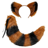 Maxbell Long Fox Ears Tail Cosplay Costume Furry Children Fancy Part Dress up Brown Black