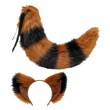 Maxbell Long Fox Ears Tail Cosplay Costume Furry Children Fancy Part Dress up Brown Black
