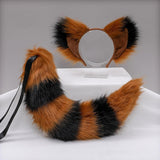 Maxbell Long Fox Ears Tail Cosplay Costume Furry Children Fancy Part Dress up Brown Black