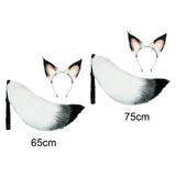 Maxbell 2x Plush Fox Ears and Tail Set Kids Adult Headband Cosplay Fancy Dress 65cm