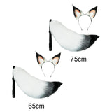 Maxbell 2x Plush Fox Ears and Tail Set Kids Adult Headband Cosplay Fancy Dress 65cm