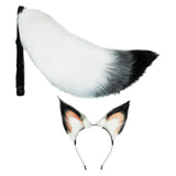 Maxbell 2x Plush Fox Ears and Tail Set Kids Adult Headband Cosplay Fancy Dress 65cm