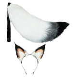 Maxbell 2x Plush Fox Ears and Tail Set Kids Adult Headband Cosplay Fancy Dress 65cm