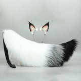 Maxbell 2x Plush Fox Ears and Tail Set Kids Adult Headband Cosplay Fancy Dress 65cm