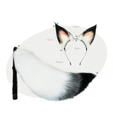 Maxbell 2x Plush Fox Ears and Tail Set Kids Adult Headband Cosplay Fancy Dress 65cm