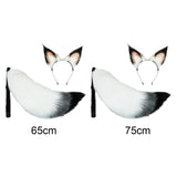 Maxbell 2x Plush Fox Ears and Tail Set Kids Adult Headband Cosplay Fancy Dress 65cm