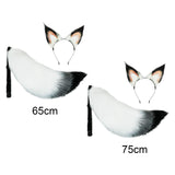 Maxbell 2x Plush Fox Ears and Tail Set Kids Adult Headband Cosplay Fancy Dress 65cm