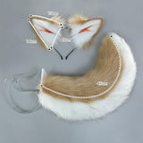 Maxbell 2 Pieces Dog Ears and Tail Set Lolita Cosplay Costume Accessories White