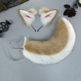 Maxbell 2 Pieces Dog Ears and Tail Set Lolita Cosplay Costume Accessories White