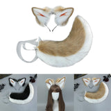 Maxbell 2 Pieces Dog Ears and Tail Set Lolita Cosplay Costume Accessories White