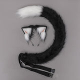 Maxbell Plush Faux Fur Cat Ears with Long Tail Set for Cosplay Birthday Performance Pink