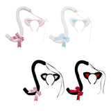 Maxbell Cat Ears and Tail Set Fancy Dress Costume Gift Dressing up Party White Pink