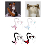 Maxbell Cat Ears and Tail Set Fancy Dress Costume Gift Dressing up Party White Pink