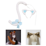 Maxbell Cat Ears and Tail Set Fancy Dress Costume Gift Dressing up Party White Blue