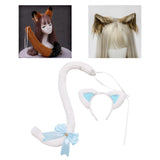 Maxbell Cat Ears and Tail Set Fancy Dress Costume Gift Dressing up Party White Blue
