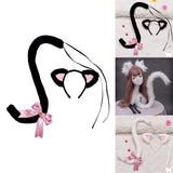 Maxbell Cat Ears and Tail Set Fancy Dress Costume Gift Dressing up Party Black Pink