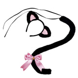 Maxbell Cat Ears and Tail Set Fancy Dress Costume Gift Dressing up Party Black Pink