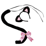 Maxbell Cat Ears and Tail Set Fancy Dress Costume Gift Dressing up Party Black Pink